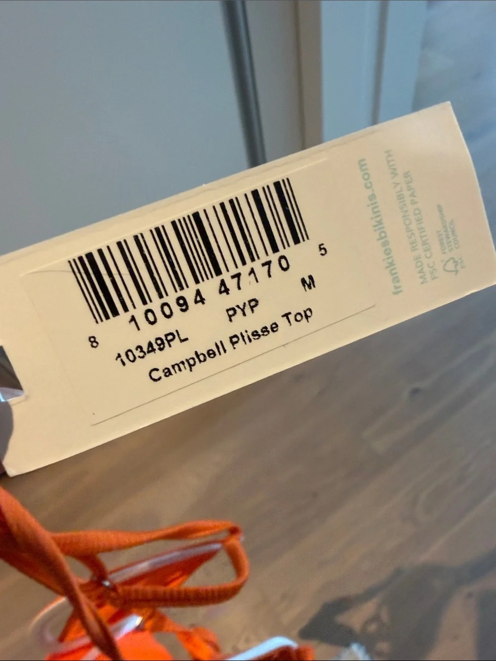 Frankie’s Campbell Plissé Underwire Bikini Top - Papaya